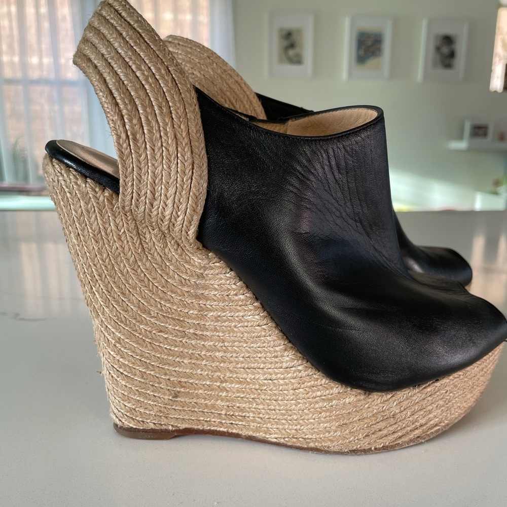 Gucci Leather Charlotte espadrille wedges size 40